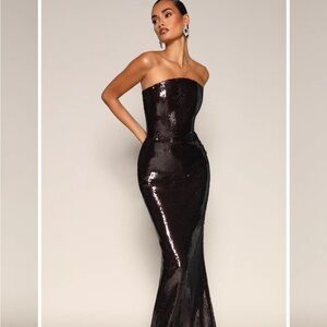 Elegant Plum color evening gown in size 8